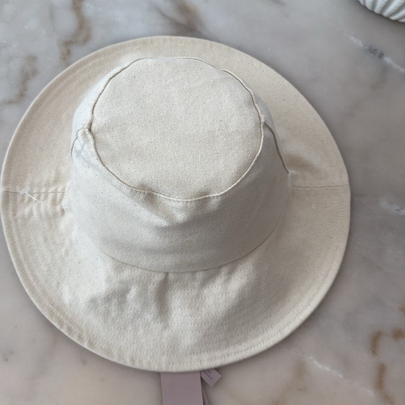 WYETH Sun Resort Hat Canvas Natural Ecru Cream Wide-Brim Hat Packable - Picture 10 of 16